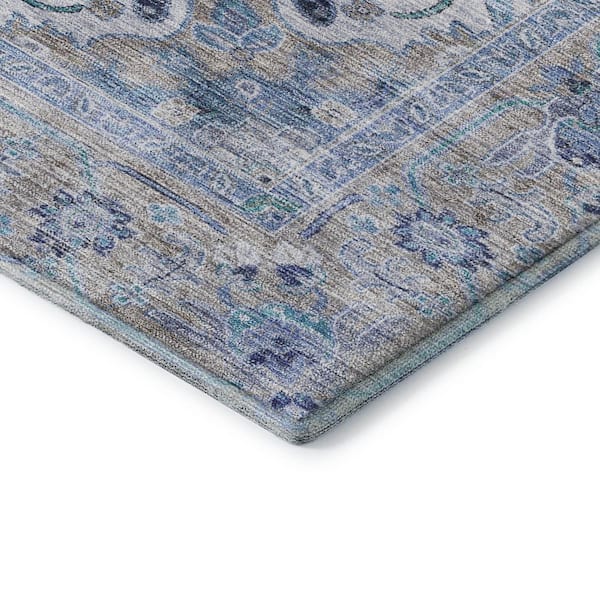 Mayfield Premium Machine Washable Abstract AMF2163 Blue 10 ft. x 14 ft. Area Rug