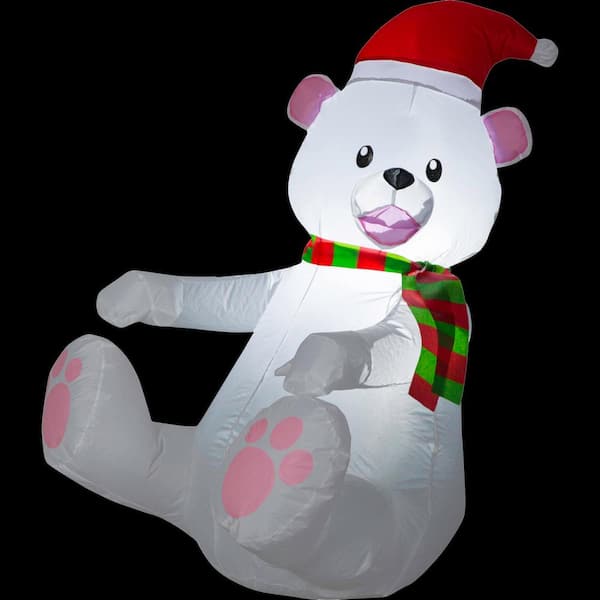 Airblown 3 ft. W x 2 ft. D x 4 ft. H Inflatable Sitting Polar Bear