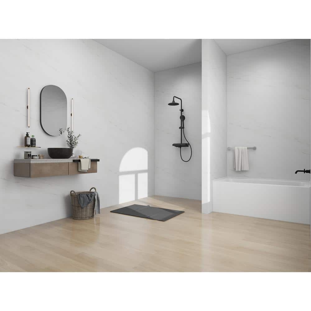 White Acrylic 54-Inch Alcove Soaking Bathtub with Right Drain