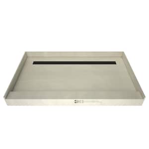 Redi Trench 48 in. x 72 in. Single Threshold Shower Base with Back Drain and Oil Rubbed Bronze Trench Grate