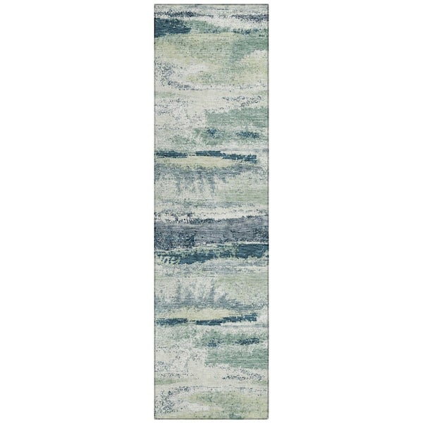 Chantille Machine Washable Indoor/Outdoor Abstract ACN942 Mint 2 ft. 3 in. x 7 ft. 6 in. Area Rug