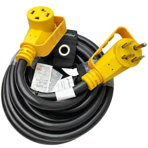 25 ft. 10/4 30A 125/250-Volt Indoor/Outdoor 4 Prong NEMA 14-30 Dryer Extension Cord with Handle and Lighted end, Black