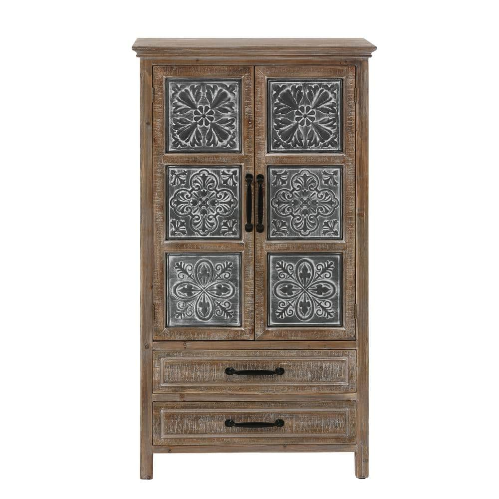 Wood and deals metal accent cabinet