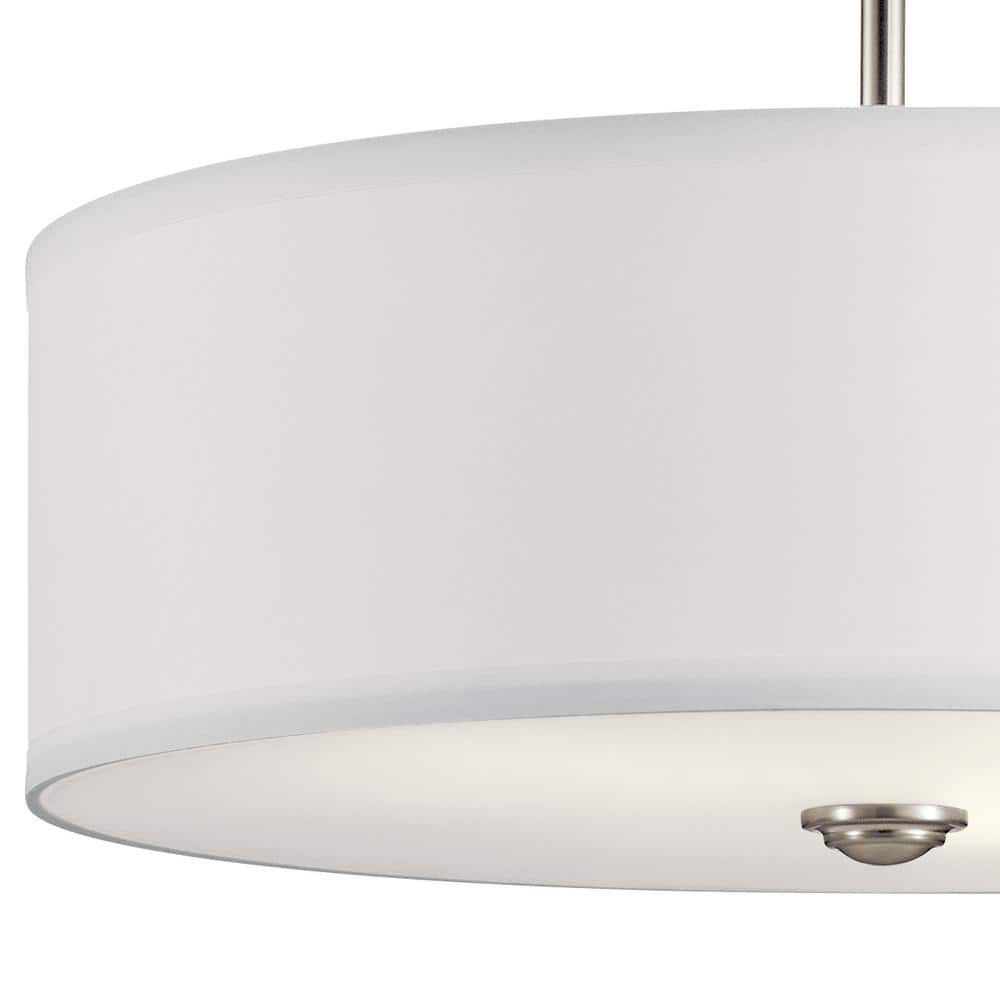 Shailene 18" Brushed Nickel Semi-Flush Mount Light with Satin Etched Shade