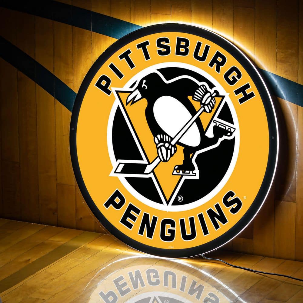 Evergreen Pittsburgh Penguins Round 23 in. Plug-in LED Lighted Sign  8LED4372RD - The Home Depot
