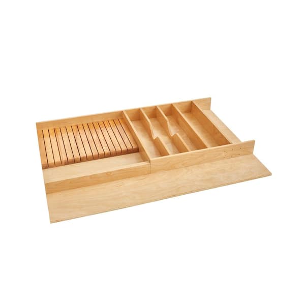 Wood Trim-to-Fit Utensil/Knife Block Drawer Insert Organizer 2.88 in. H x 33.13 in. W x 22.0 in. D