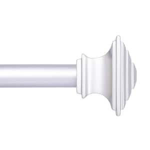 Mission 66 in. - 120 in. Adjustable Single Curtain Rod 3/4 in. Diameter in Satin Nickel with Square Finials