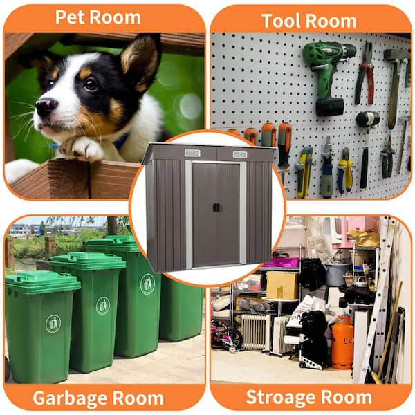 ToolCat 6 ft. W x 4 ft. D Metal Storage Shed Outdoor Tool Room