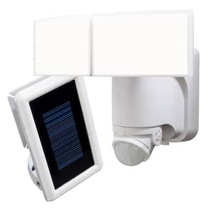 180° 2-Head White Solar Powered Motion Outdoor Integrated LED Flood Light