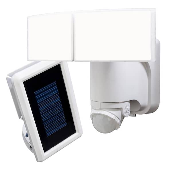 Photo 1 of 180° 2-Head White Solar Powered Motion Outdoor Integrated LED Flood Light