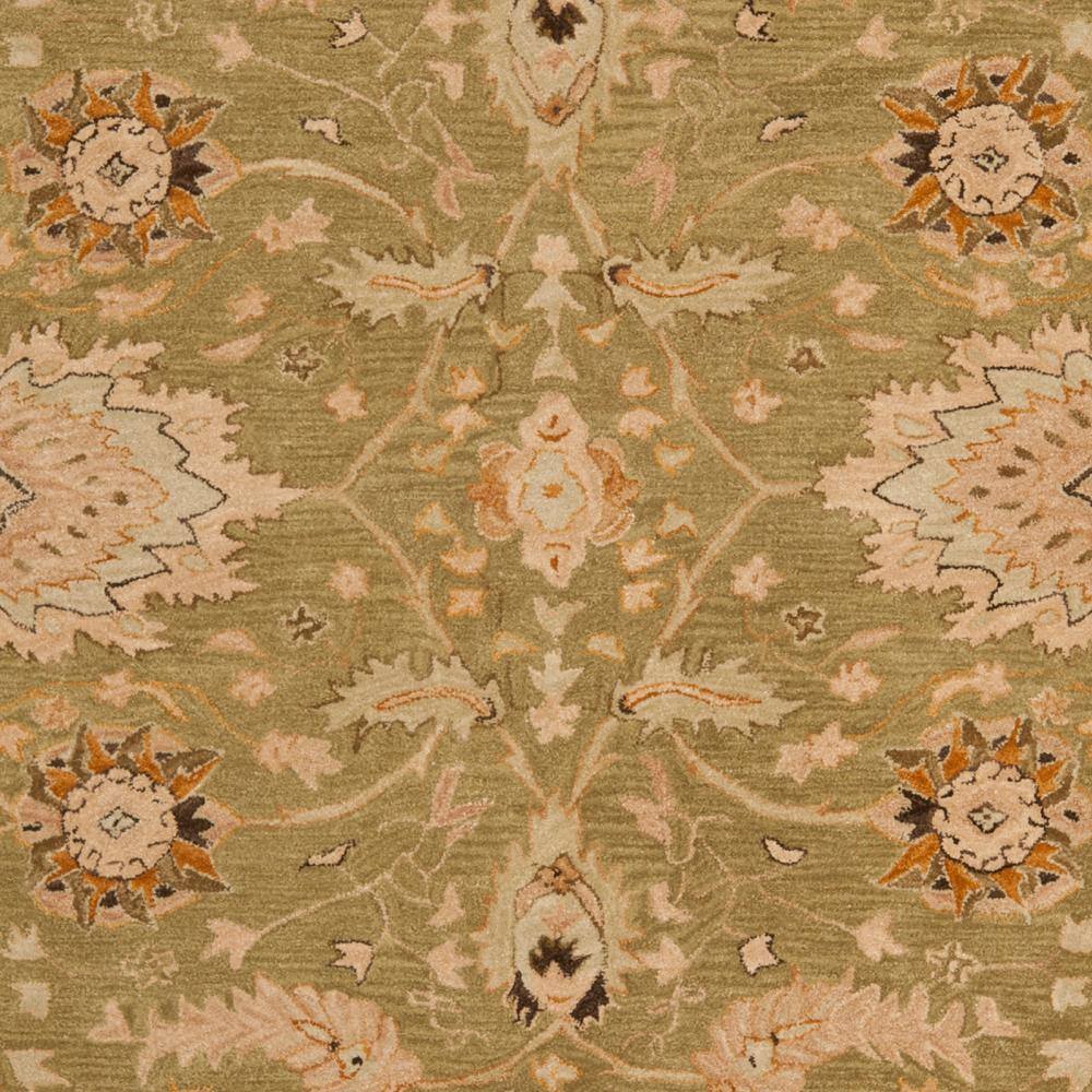 Sage and Beige Hand-Tufted Wool Area Rug, 8' x 10', Reversible Design