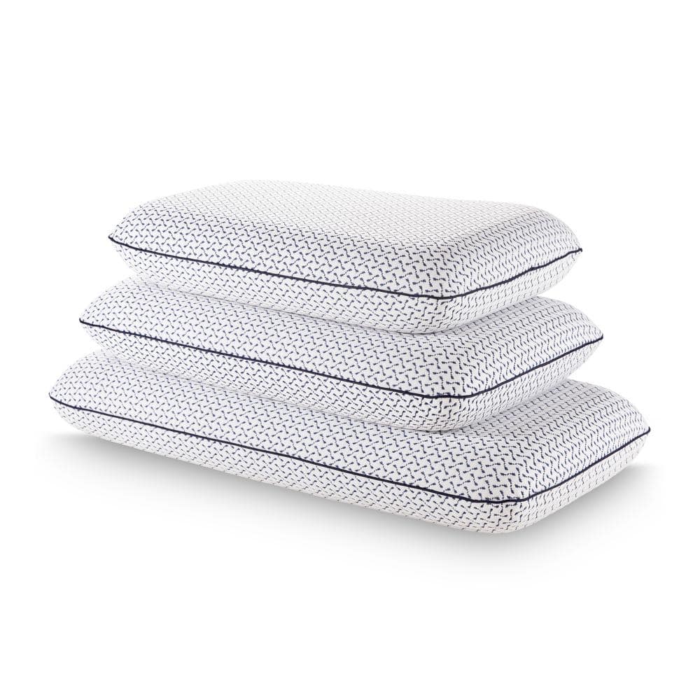 Queen White Gel Memory Foam Pillow with Soft Cover