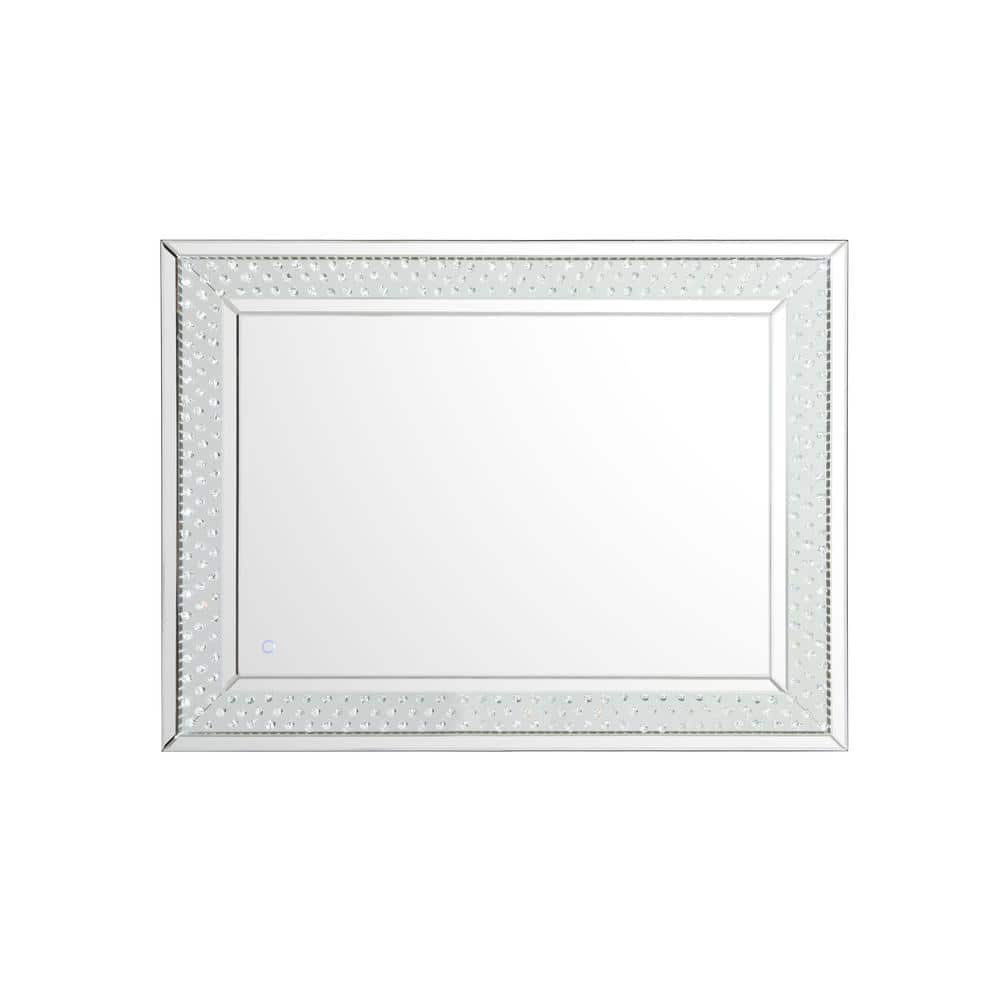 Timeless Home 36 in. W x 48 in. H Contemporary Rectangular Iron Framed LED 