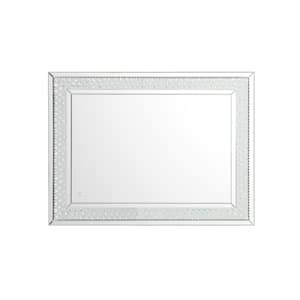Timeless Home 36 in. W x 48 in. H Contemporary Rectangular Iron Framed LED Wall Bathroom Vanity Mirror in Clear Mirror