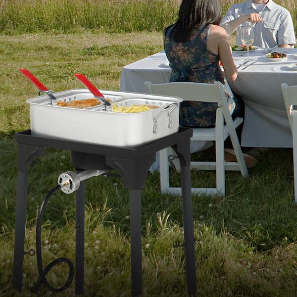 Karl home Double Fryer with 2 Baskets Propane Burners for Outdoor