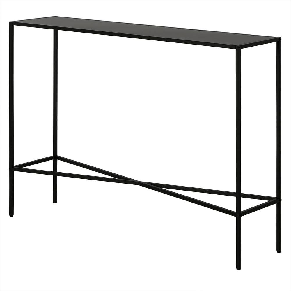 Henley 42" Blackened Bronze Metal and Glass Console Table