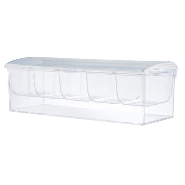 TableCraft Chiller Collection Clear Plastic 5-Compartment Bar Condiment Holder (6-Pack)