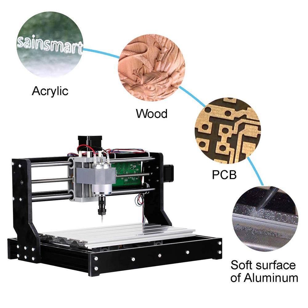 Genmitsu Black Acrylic and PVC CNC Router Kit with 300x180x45mm Working Area