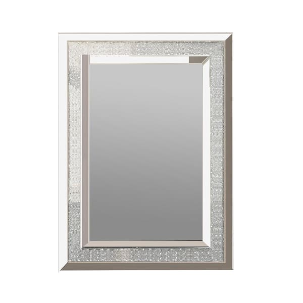 Unbranded Silver 24 in. W x 36 in. Modern Rectangular Wall Mirror for Home, Living Room, Bedroom, Entryway