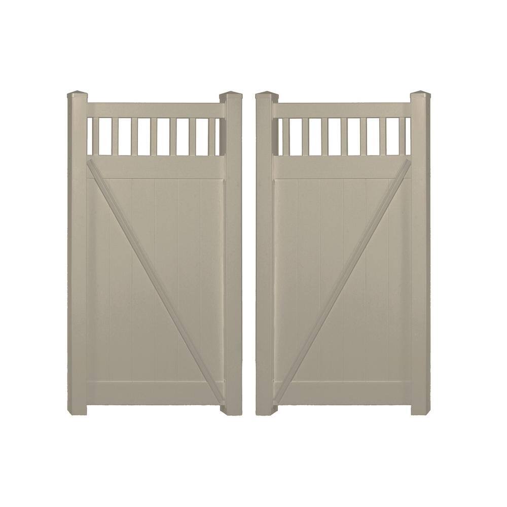 Mason 7.4 ft. W x 6 ft. H Khaki Vinyl Privacy Fence Double Gate Kit price history on PriceWatchPro