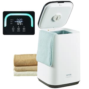 Towel Warmer Bucket 20 L, Double Towel Warmer Electric Plug-In in White, 24 Hrs Delay Timer with Child Lock, LED Screen