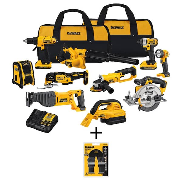 DEWALT 20V MAX Cordless 10 Tool Combo Kit, Oscillating Set (8 Piece ...