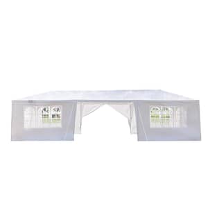 30 ft. x 10 ft. White Gazebo Party Tent with 8 Side Walls