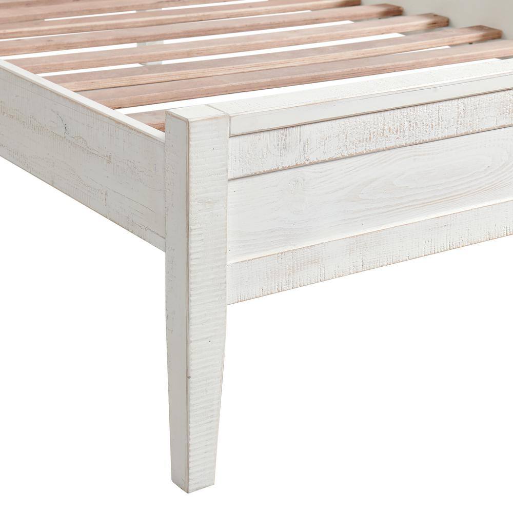 Driftwood White Pine Twin Bed with Upholstered Headboard and Storage Drawer
