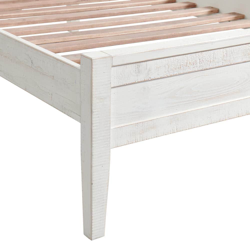 Driftwood White Pine Twin Bed with Upholstered Headboard and Storage Drawer
