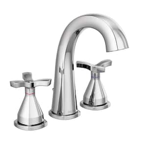 Stryke 8 in. Widespread 2-Handle Bathroom Faucet with Metal Drain Assembly in Chrome