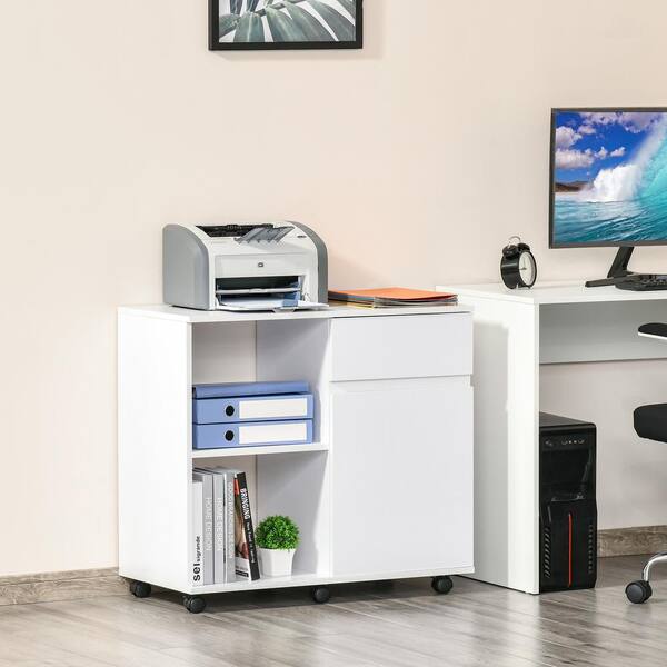 24" Rolling Documents File Storage Cabinet Printer Stand Shelf Drawer Home 