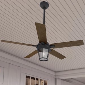 Candle Bay 52 in. Indoor/Outdoor Natural Iron Ceiling Fan with Light Kit and Remote