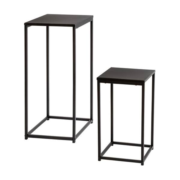 HoneyCanDo Black Square Nesting Tables (Set of 2) TBL08799 The