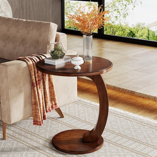 BYBLIGHT Kerlin 18.89 in. Brown Round Wood End Table Sofa End Table, Side Table for Living Room, Bedroom, Office BB-F1829-ZMZ BYBLIGHT Kerlin 18.89 in. Brown Round Wood End Table Sofa End Table, Side Table for Living Room, Bedroom, Office BB-F1829-ZMZ