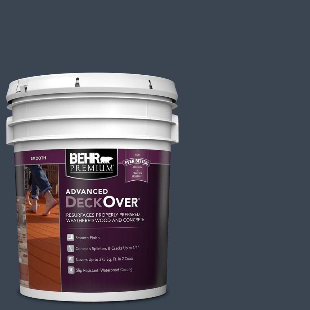 BEHR Premium Advanced DeckOver 5 Gal SC 101 Atlantic Smooth Solid   Atlantic Behr Premium Advanced Deckover Exterior Wood Stains 500005 64 1000 