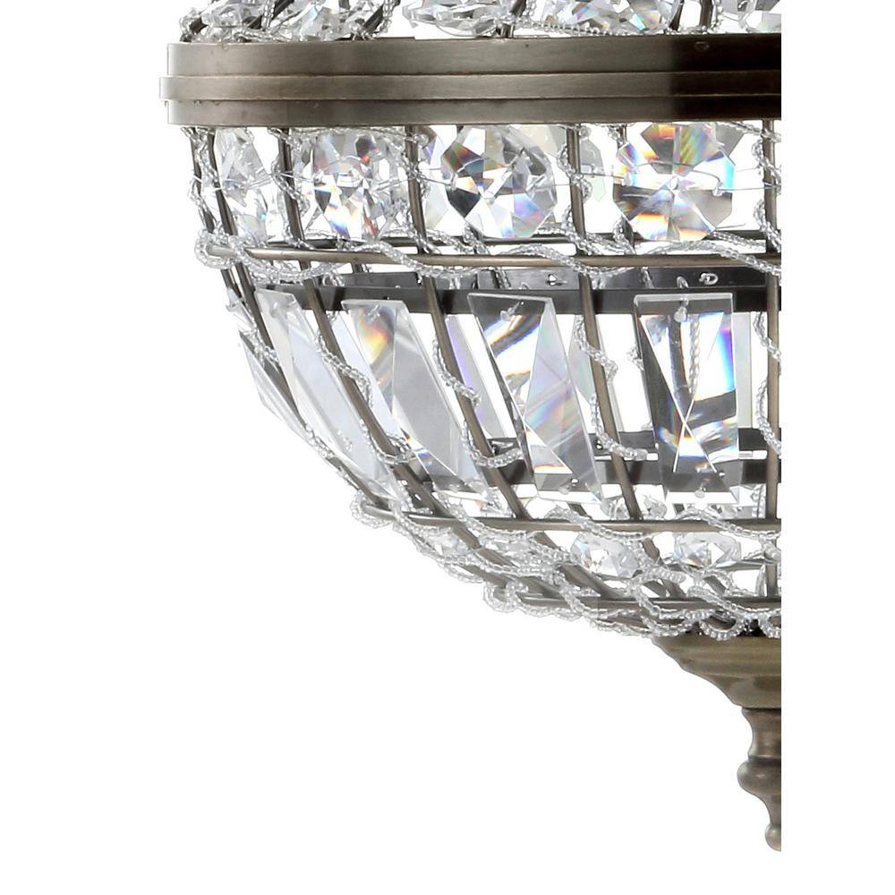 Regina Antique Brass 10" Crystal Empire LED Pendant Adjustable Height
