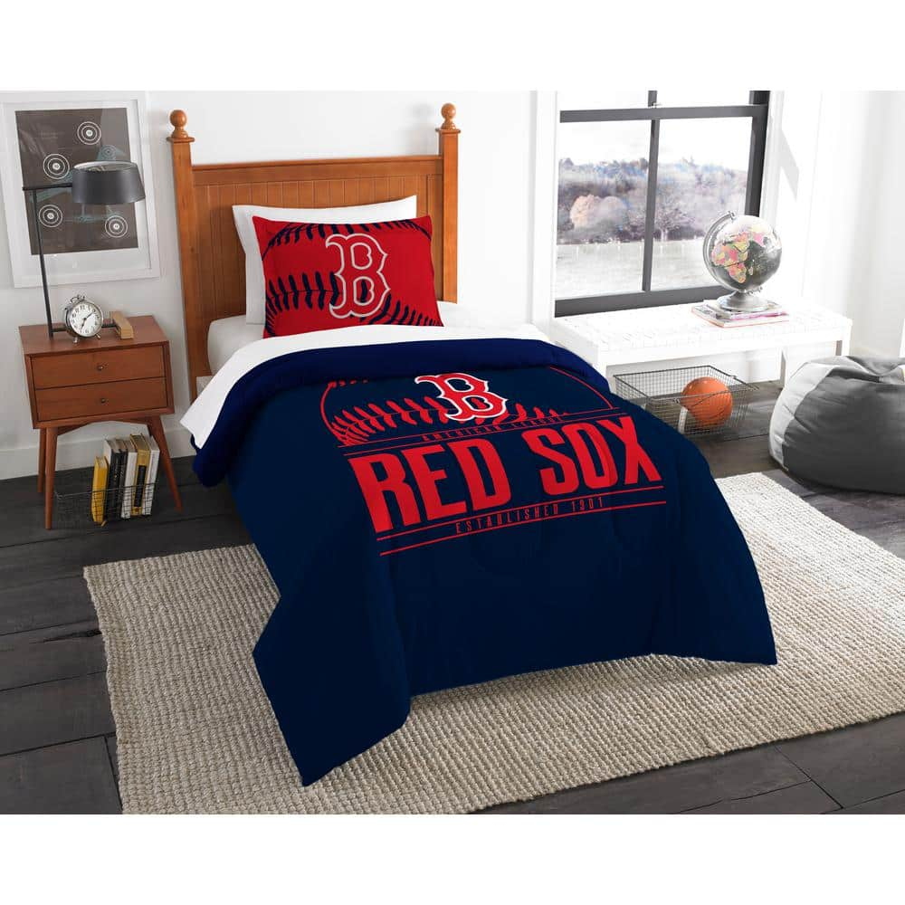 MLB Boston Red Sox Bed In Bag Set, Queen Size, Team Colors, 100% Polyester,  5 Piece Set