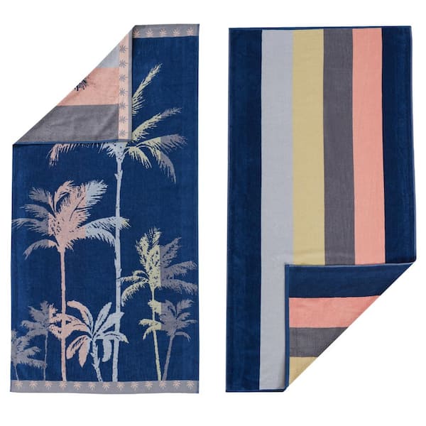 FRESHFOLDS Multi-Colored Printed 100% Premium Cotton 2 Pack Beach Towel