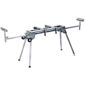 Universal Heavy-Duty Folding Miter Saw Stand with Mounting Brackets, Wheels and All-Steel Construction