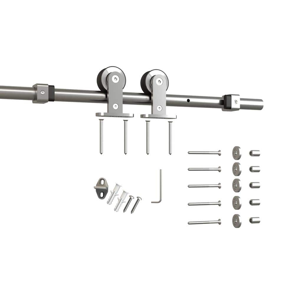 White Primed MDF 30" x 80" Barn Door Kit with Hardware