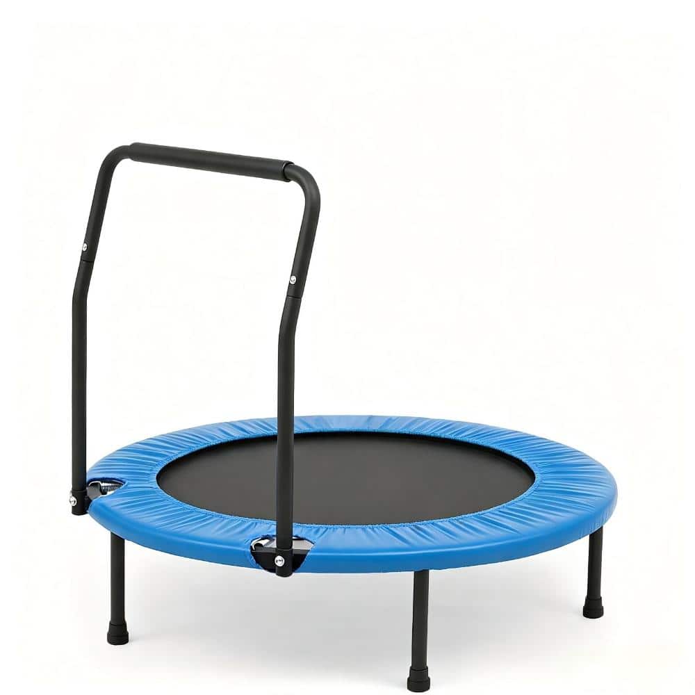 Foldable Mini Trampoline for Kids with Padded Handrail, 31.9 in. Indoor Rebounder for Balance and Fitness Training