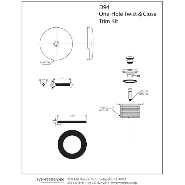 Oil Rubbed Bronze for sale online Westbrass D328-12 One-hole Faceplate With Screw 