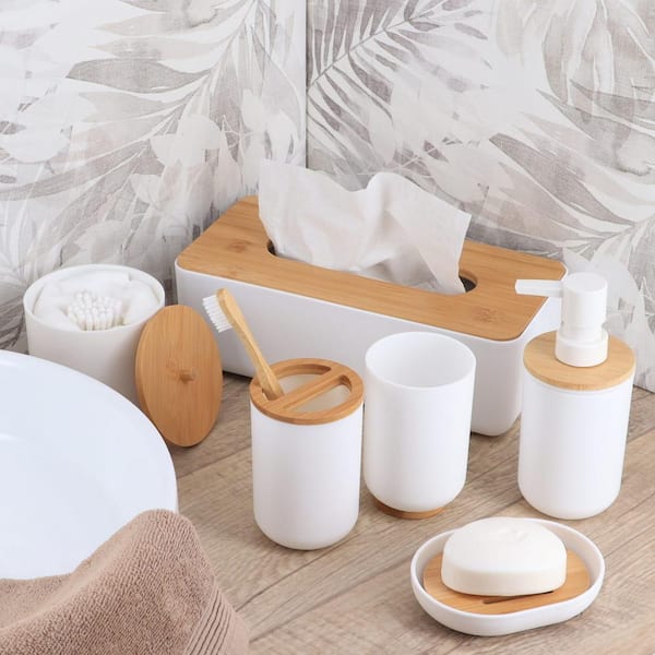 https://images.thdstatic.com/productImages/54432f61-7e57-4894-b355-4de7579cb3c2/svn/white-brown-bamboo-soap-dishes-6474210-1f_600.jpg