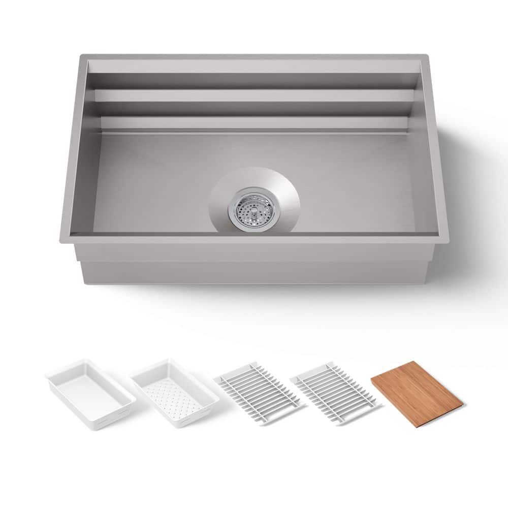 KOHLER Prolific Undermount Stainless Steel 29 in. L Single Bowl