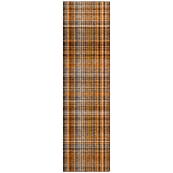 Addison Rugs Chantille ACN541 Terracotta 2 ft. 3 in. x 7 ft. 6 in. Machine Washable Indoor/Outdoor Geometric Runner Rug