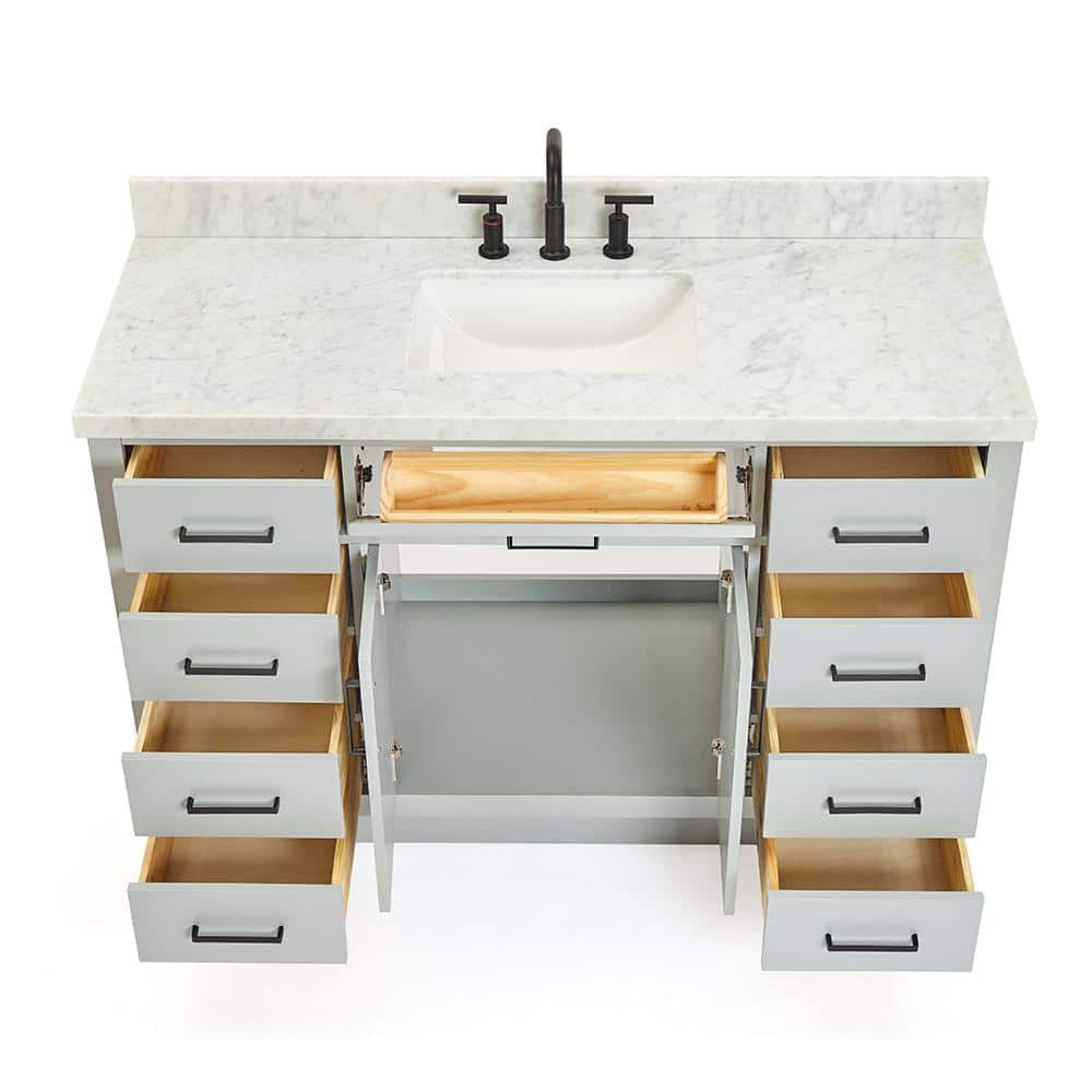 Hepburn 55" Gray Freestanding Single Basin Vanity Set
