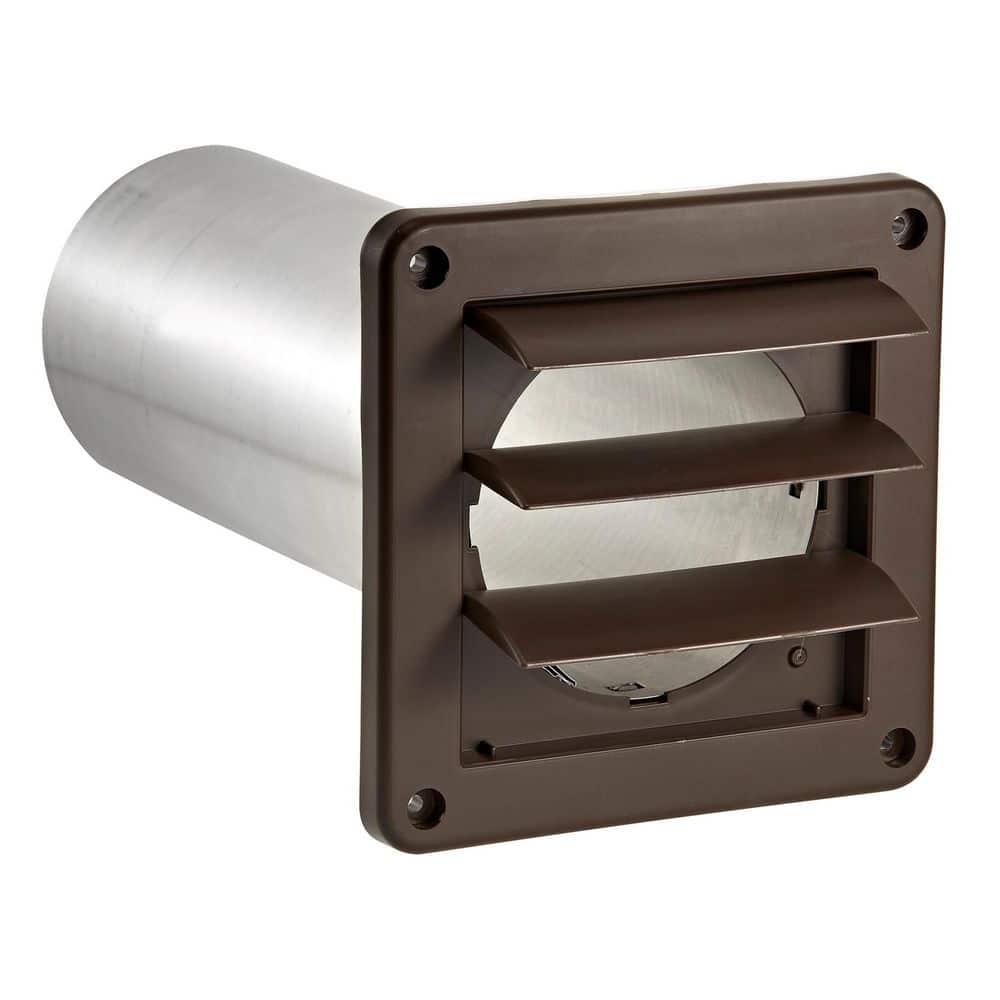 4-In. Plastic Wall Exhaust Louvered Dryer Vent with 11-In. Pipe, No Interior Trim Plate, Brown price history on PriceWatchPro