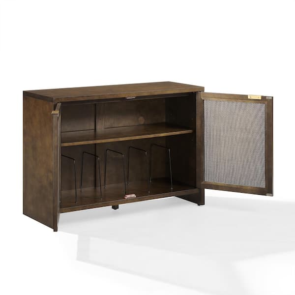 CROSLEY FURNITURE Kenji Brown Record Storage Media Console CF1146
