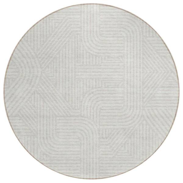 Addison Rugs Chantille Machine Washable Indoor/Outdoor Abstract ACN917 Ivory 8 ft. x 8 ft. Area Rug