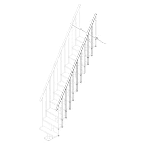 Dallas 36 in. H x 123 in. W Jet Black Steel Second Side Stair Railing Kit